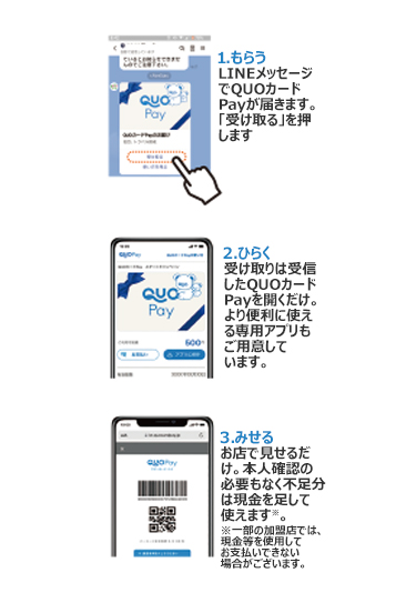 QUOカードPay（ギフトコード）の利用方法（スマホ）